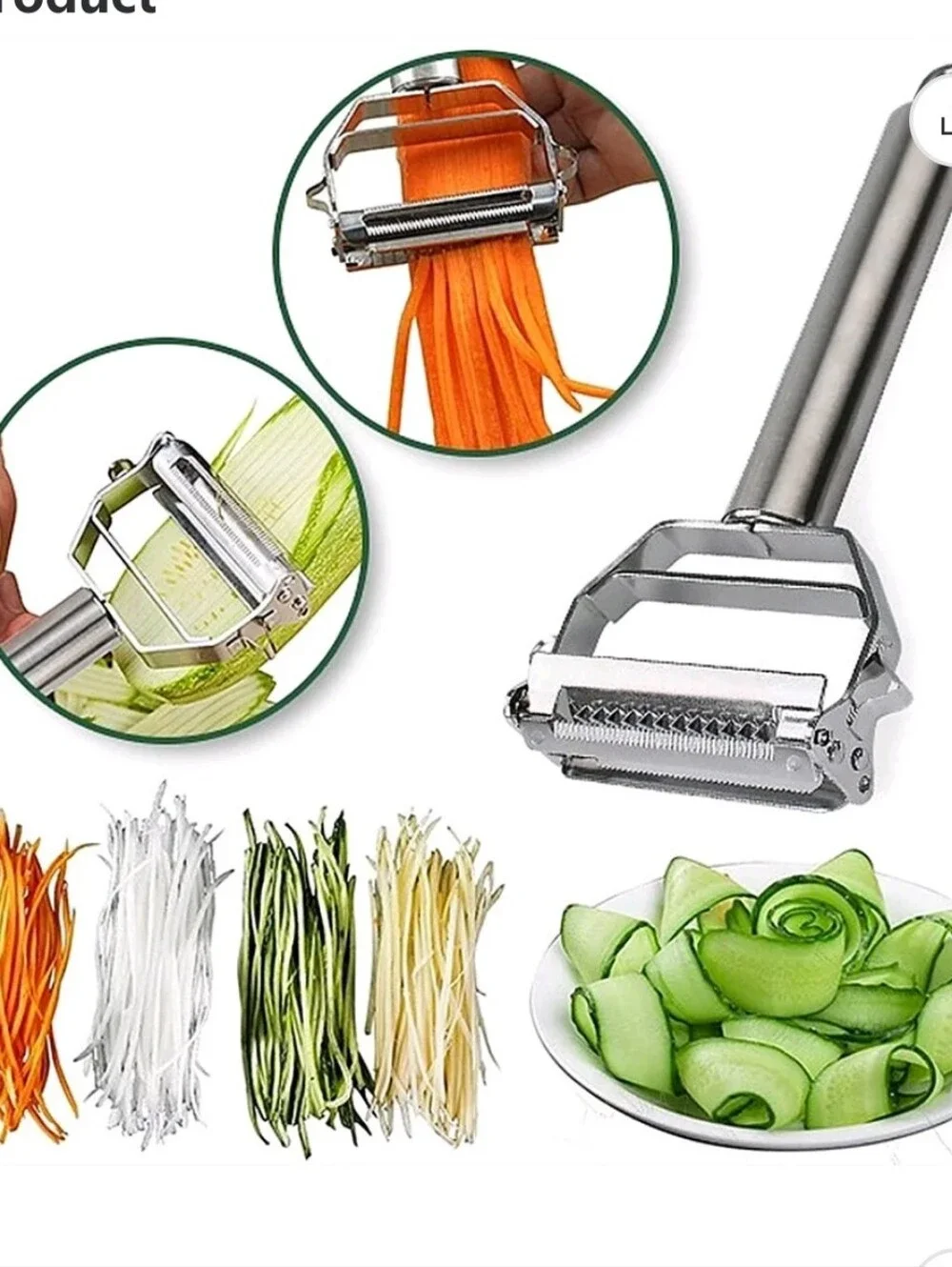 > 3 In 1 Dual Blade Vegetable And Fruit Kitchen Tool